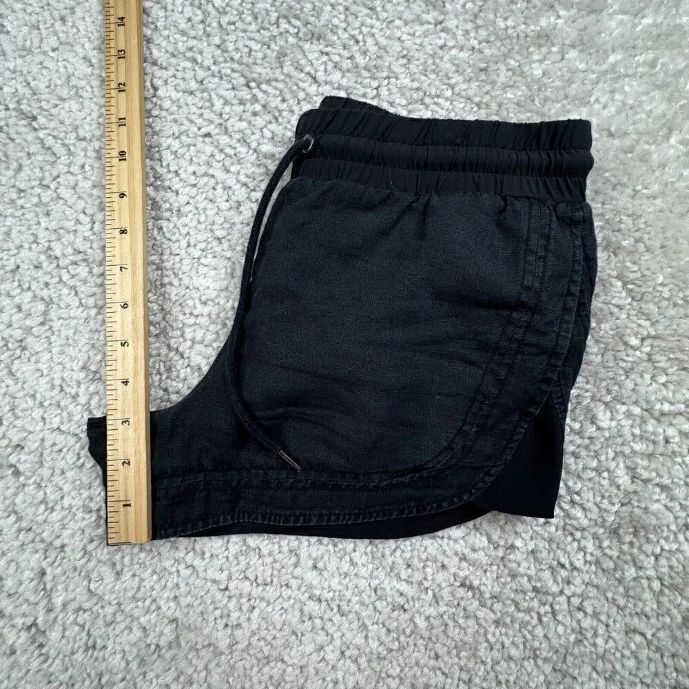 Athleta Beachside Bali Linen Shorts Black - Picture 8 of 9
